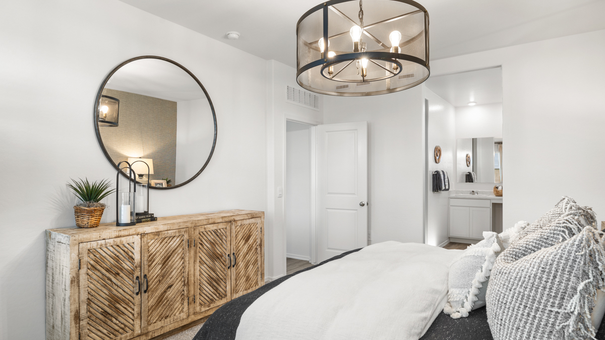 primary suite with walk in closet