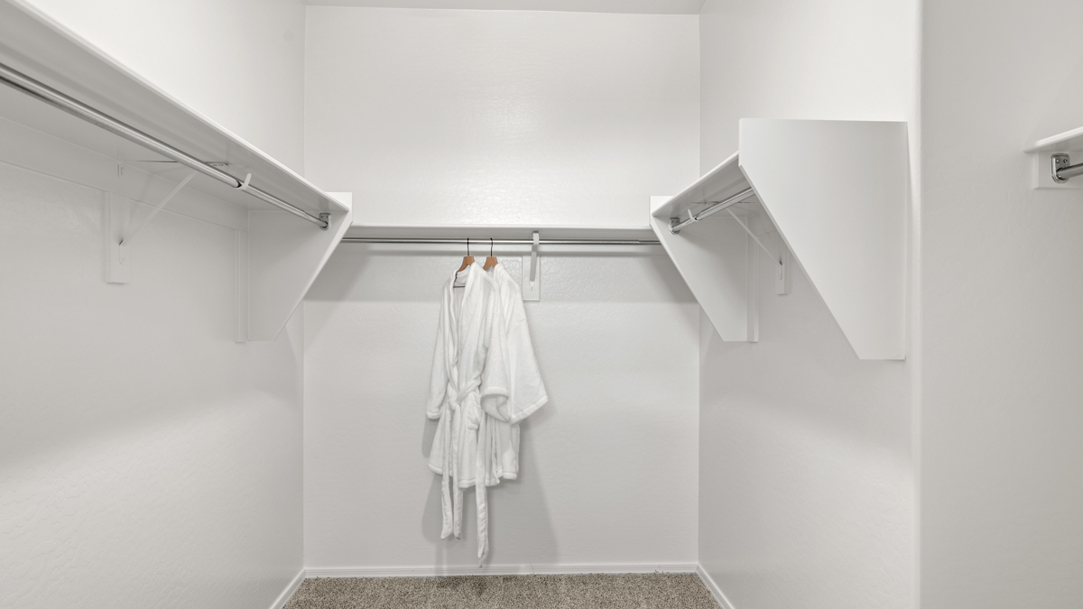 primary suite with walk in closet