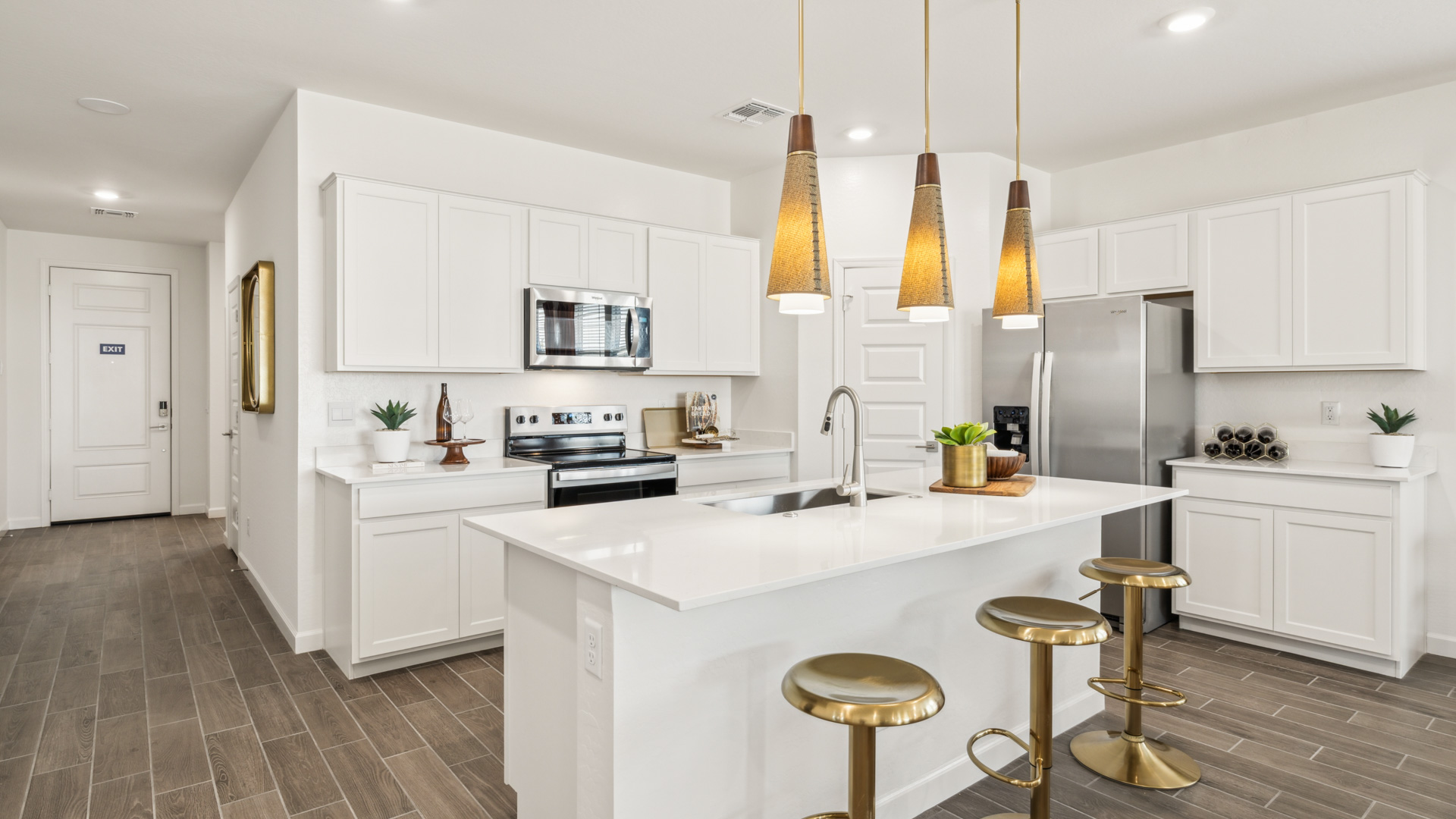spacious kitchen with large island