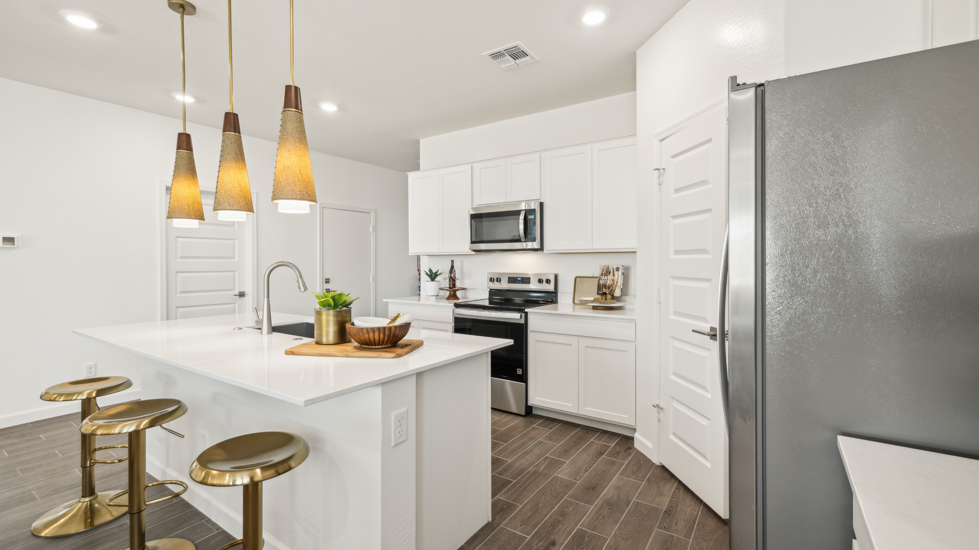 spacious kitchen with large island