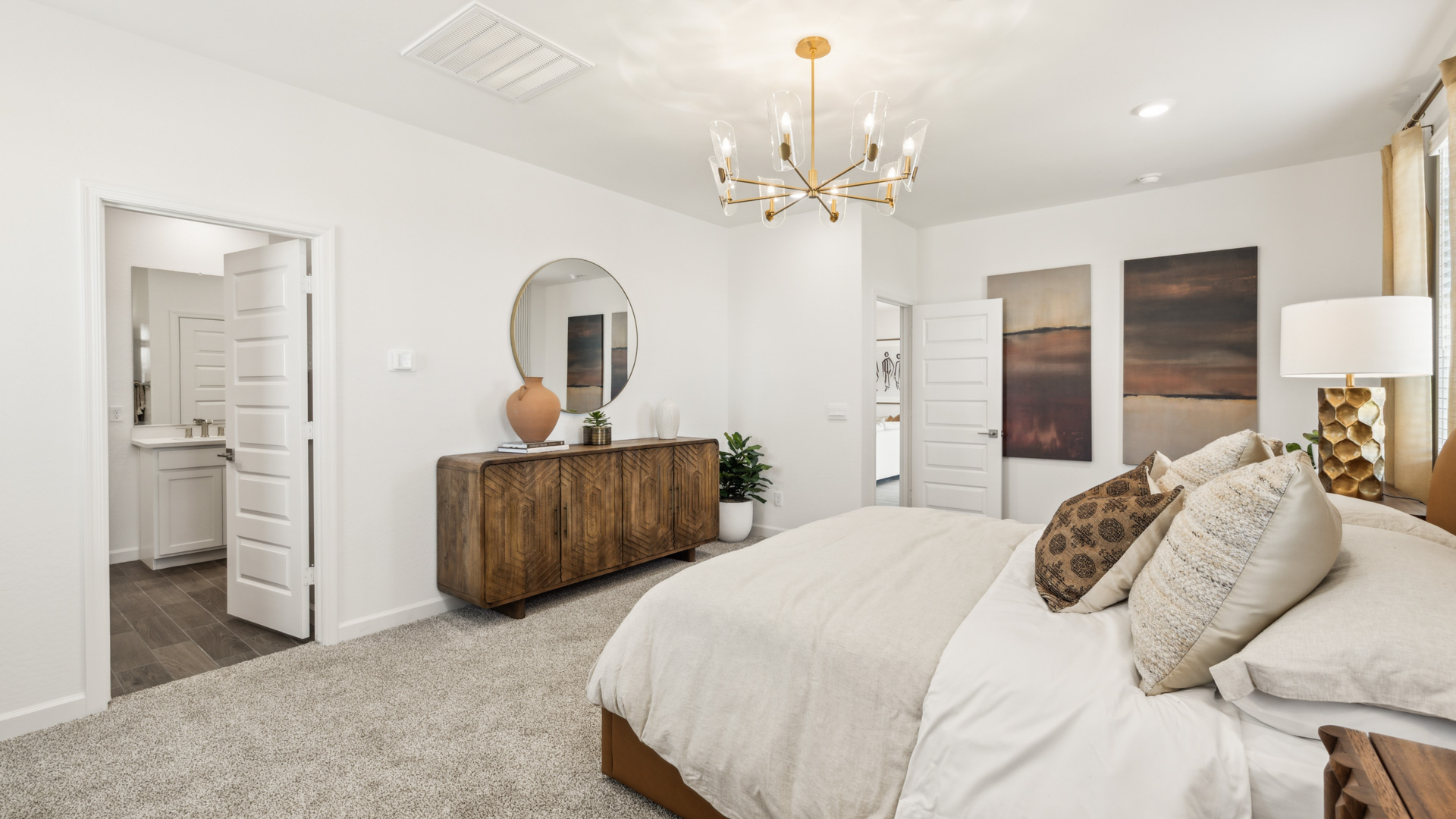 primary suite with walk in closet