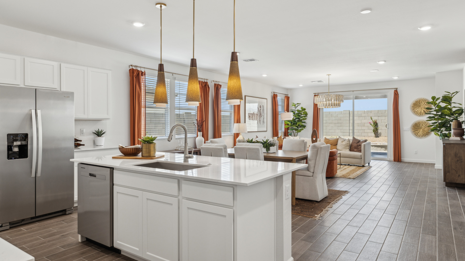 spacious kitchen with large island