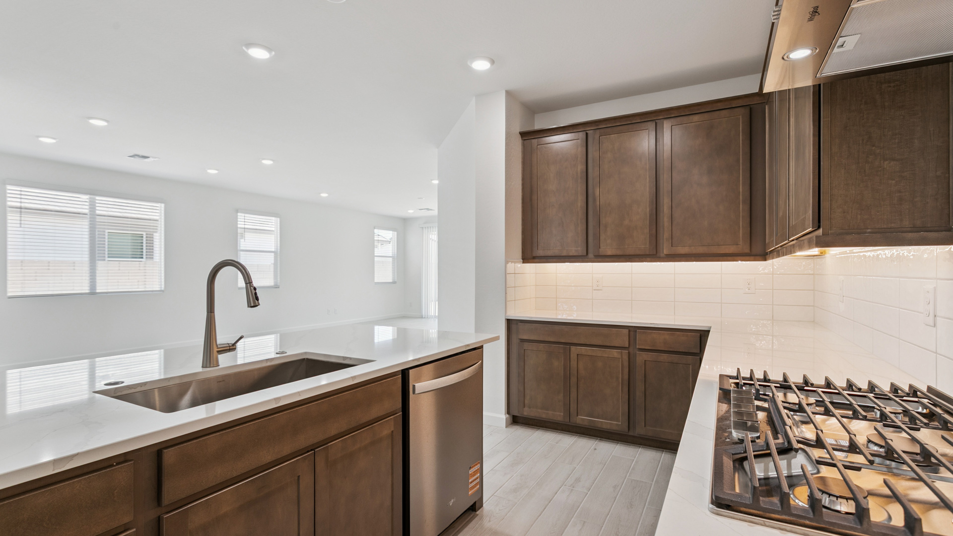 spacious kitchen with large island