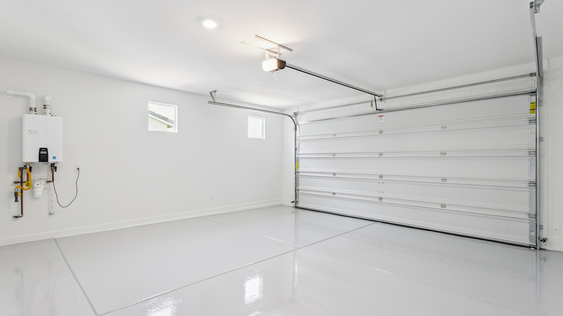 spacious two car garage