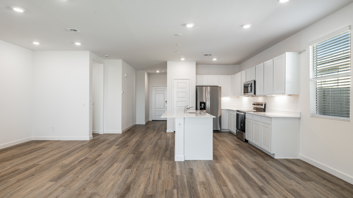 Living room and kitchen