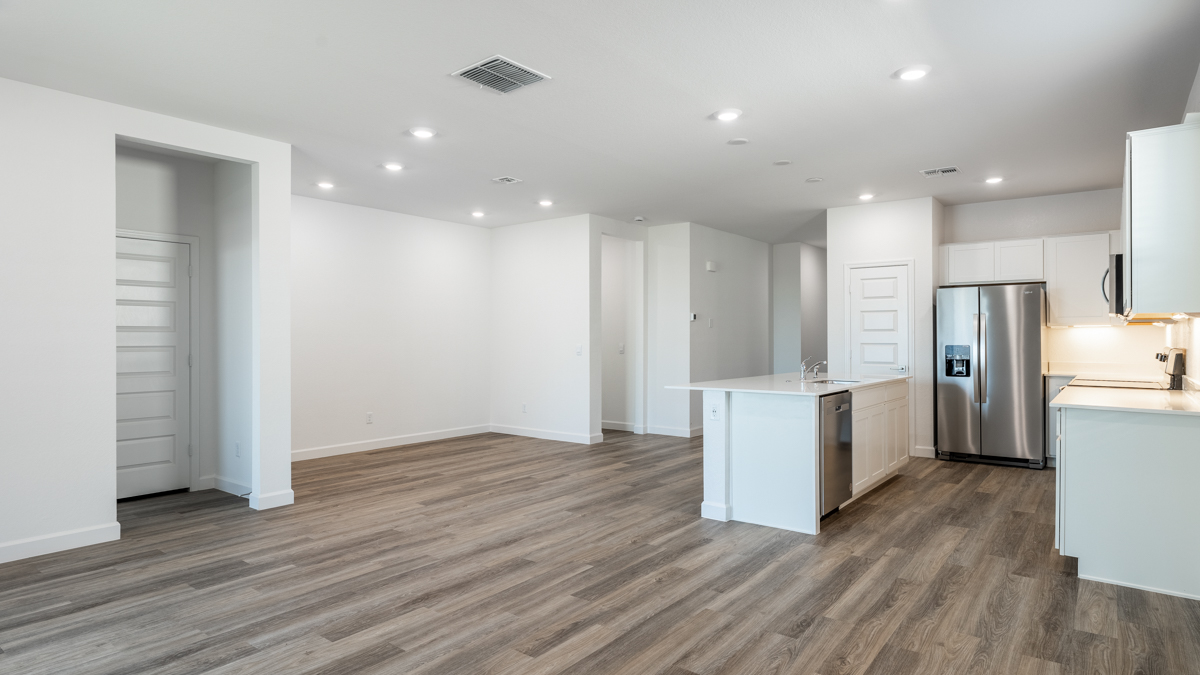 Living room and kitchen