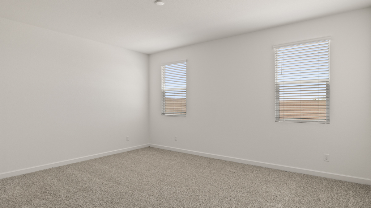 Primary suite with walk-in closet.