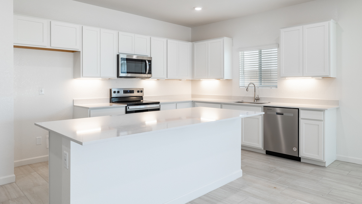 spacious kitchen with large island