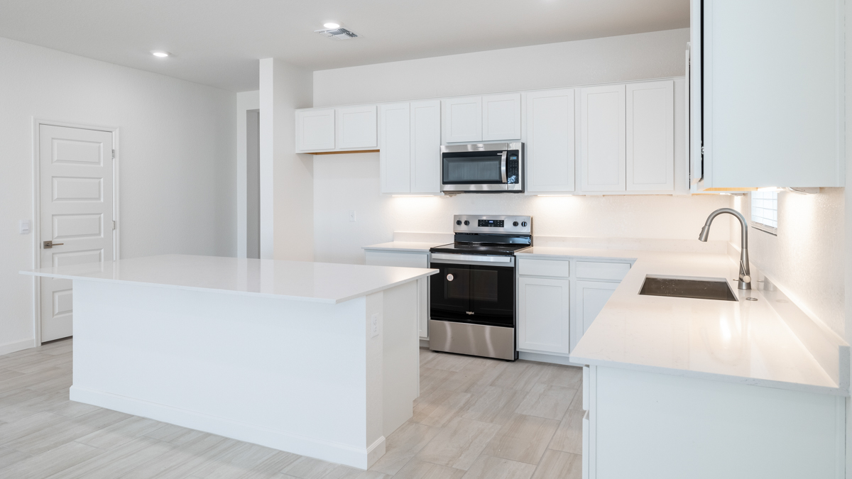 spacious kitchen with large island