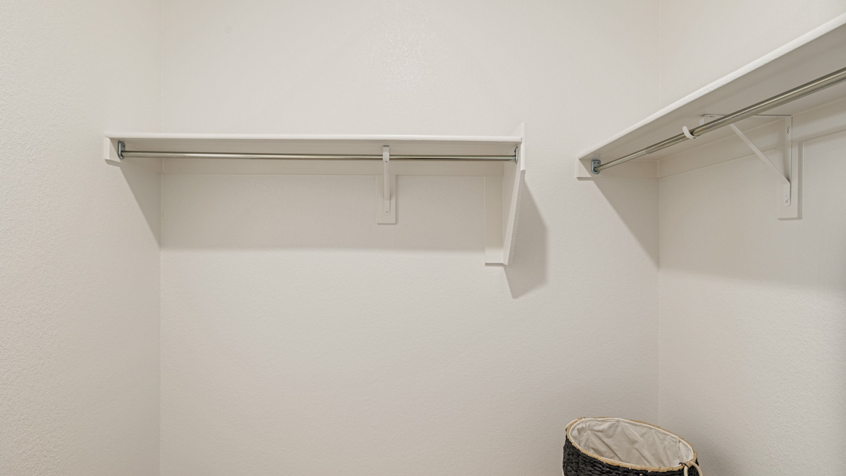 primary suite with walk in closet