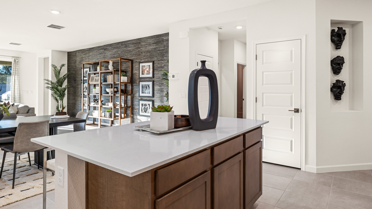 spacious kitchen with large island