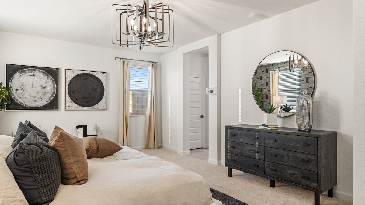 primary suite with walk in closet
