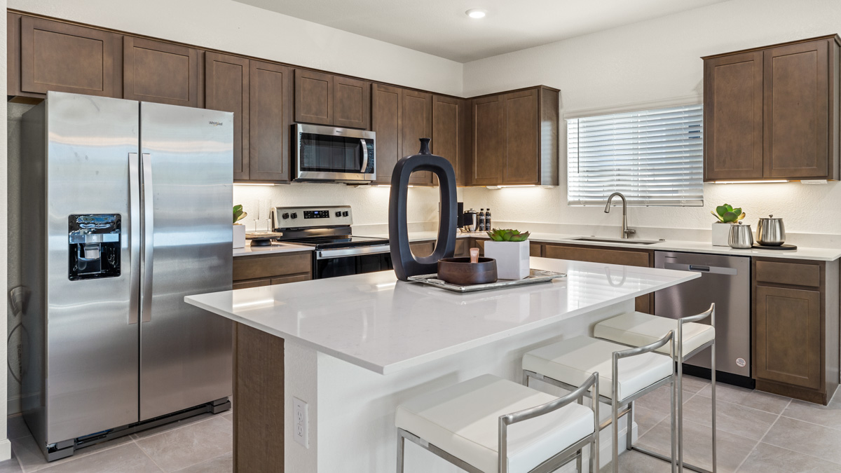 spacious kitchen with large island