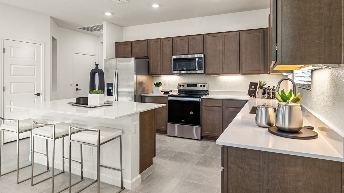 spacious kitchen with large island