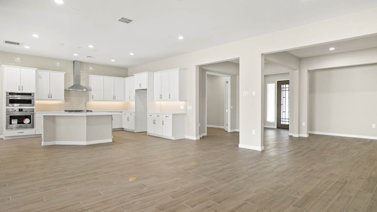 Great Room, Dining Room, and Kitchen