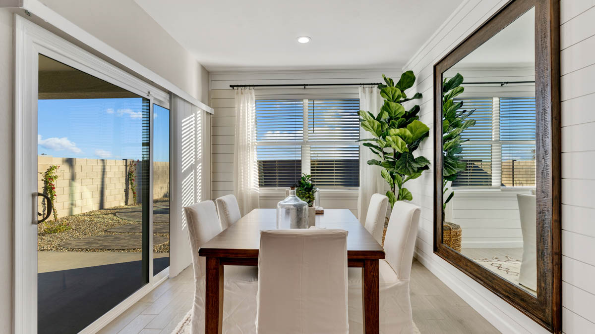 Spacious dining area that connects with the living room and kitchen.