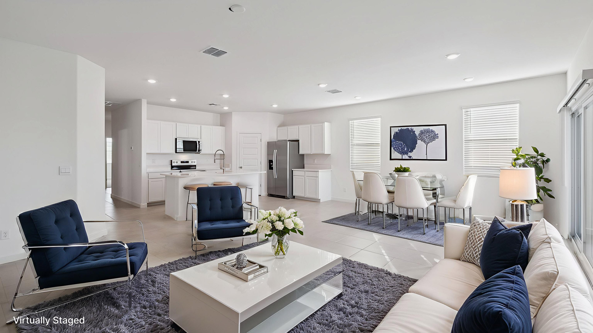 living room virtually staged
