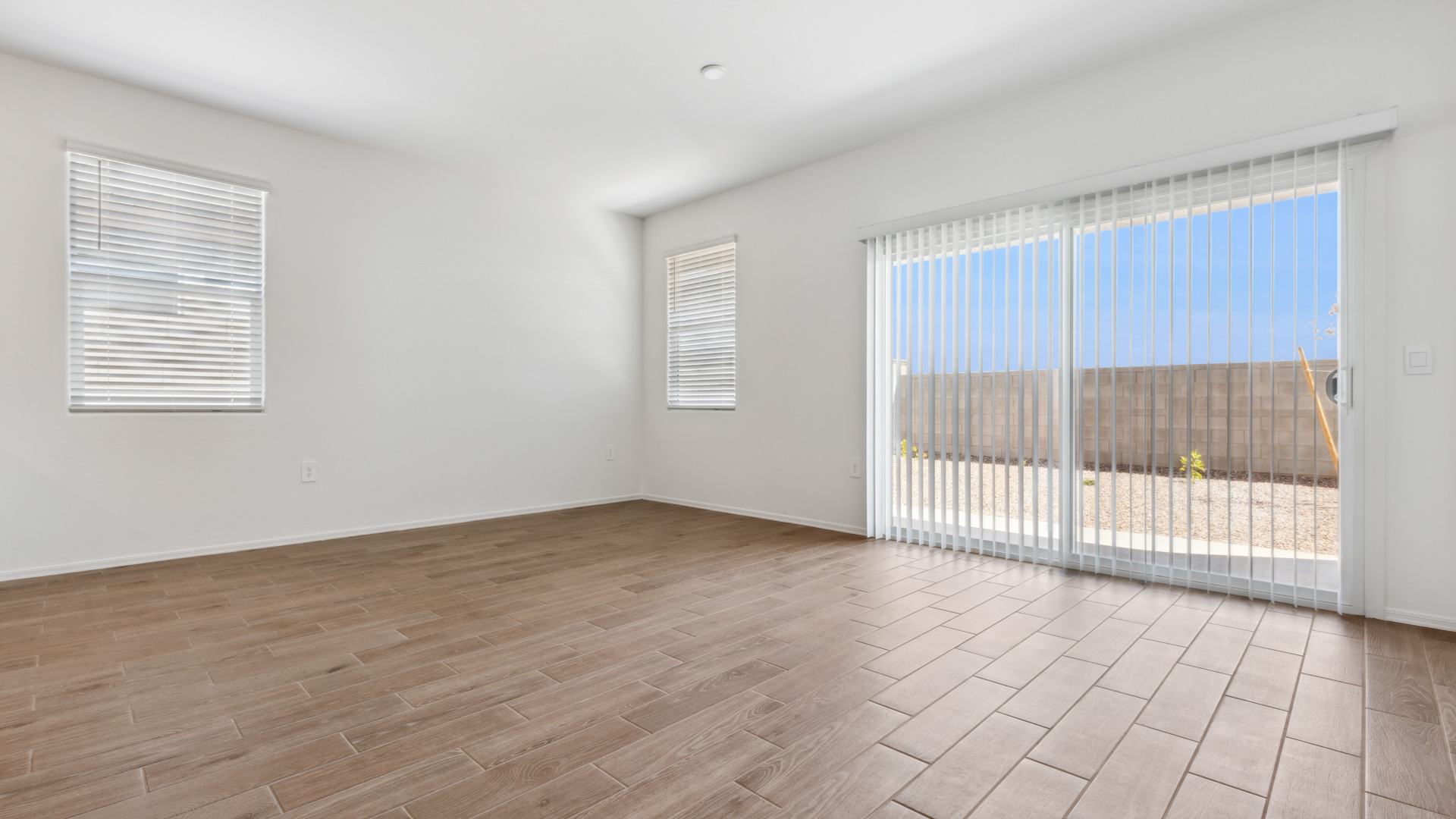 open concept living and dining