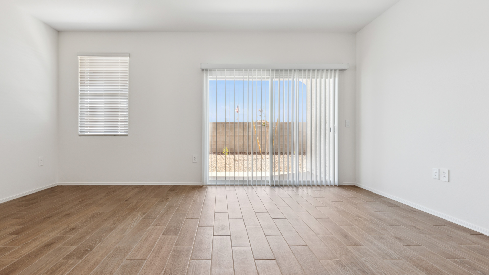 open concept living and dining