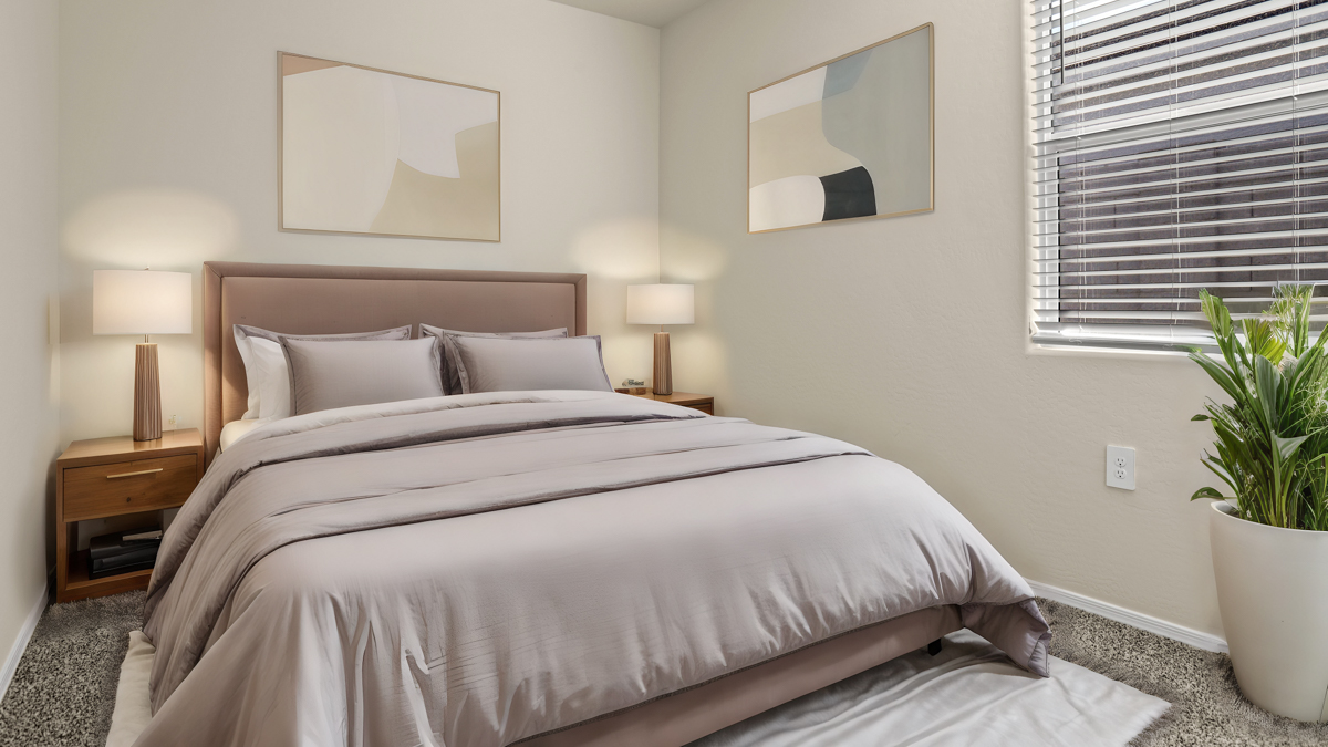Staged bedroom.