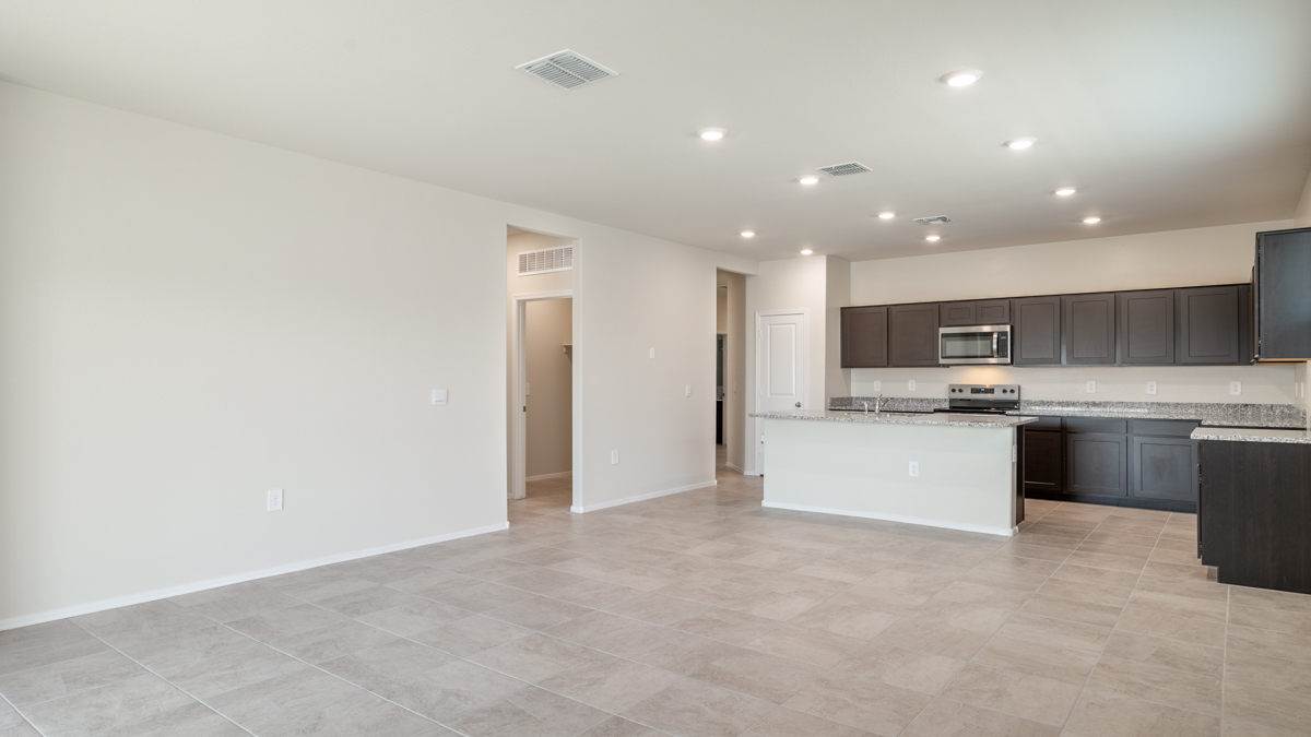 Great room looking into the kitchen