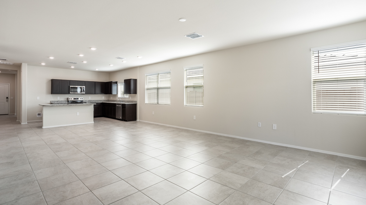 Living Room, Dining Room and Kitchen
