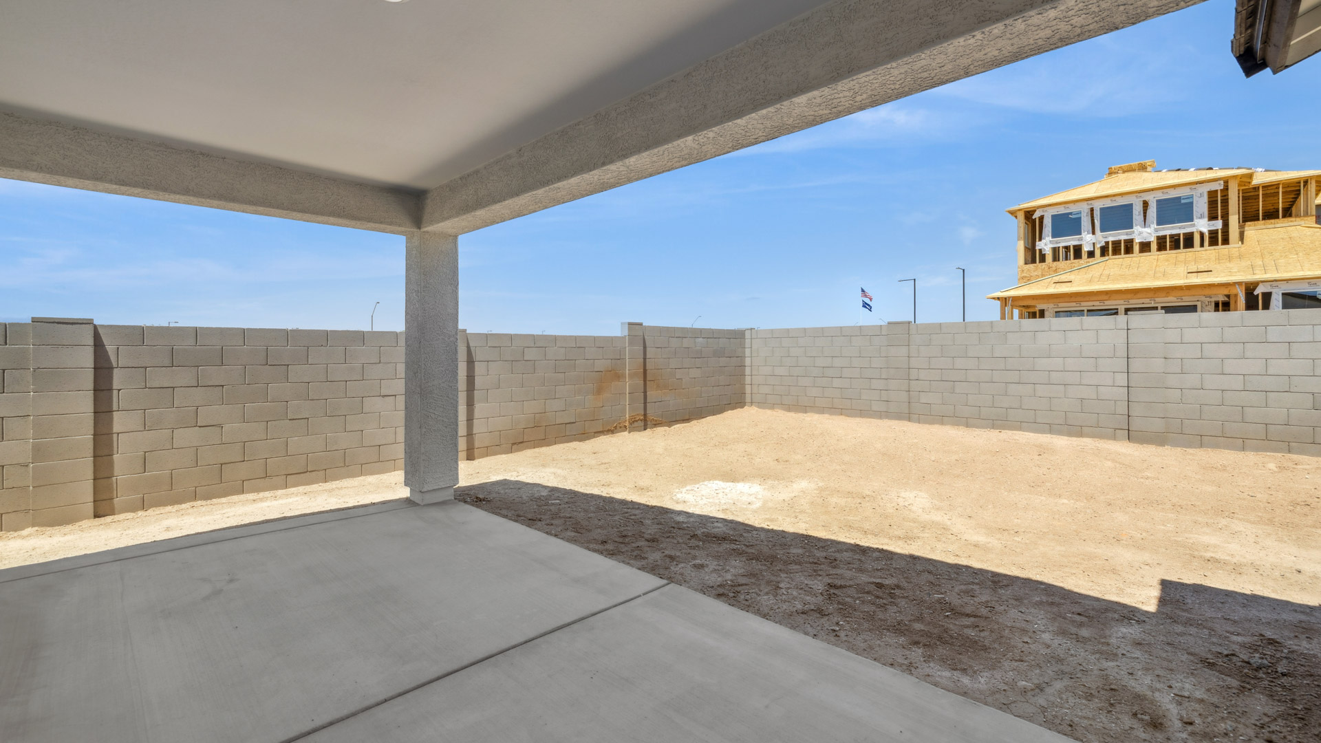 Outside covered patio for entertainment.