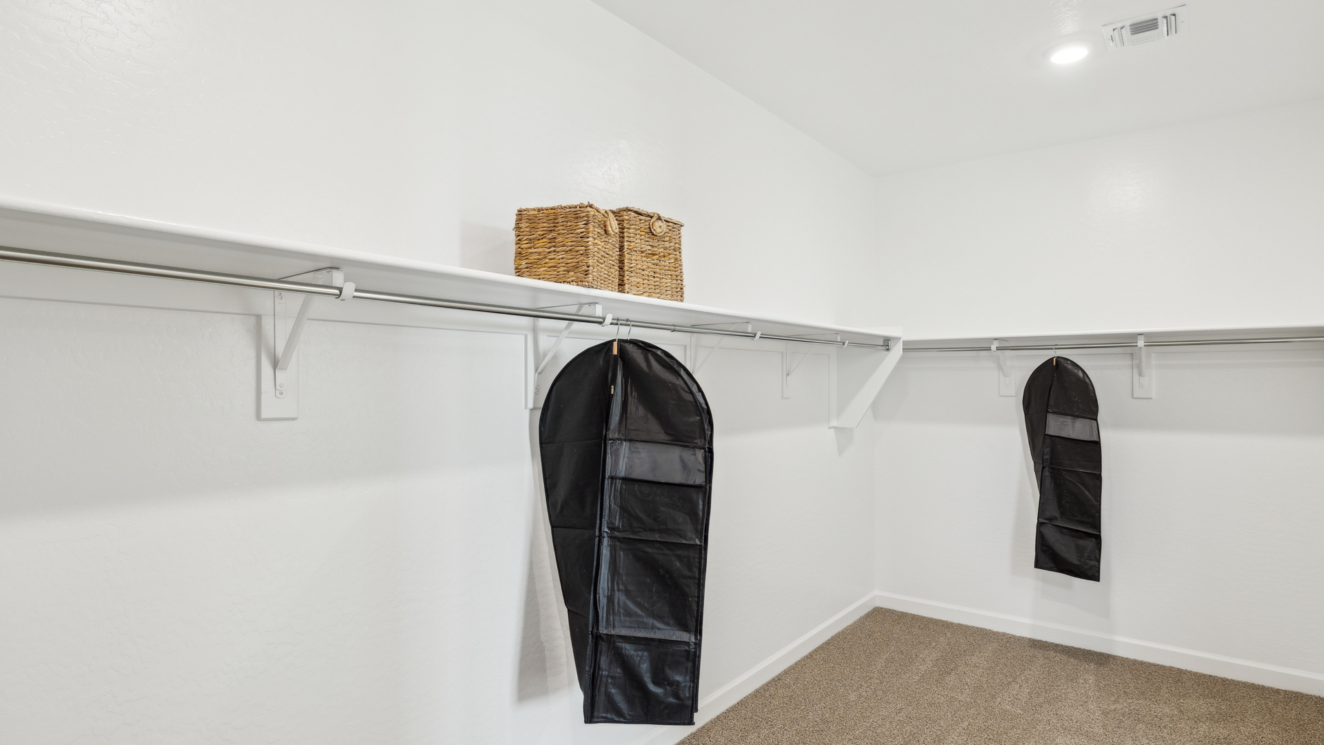 primary suite with walk in closet