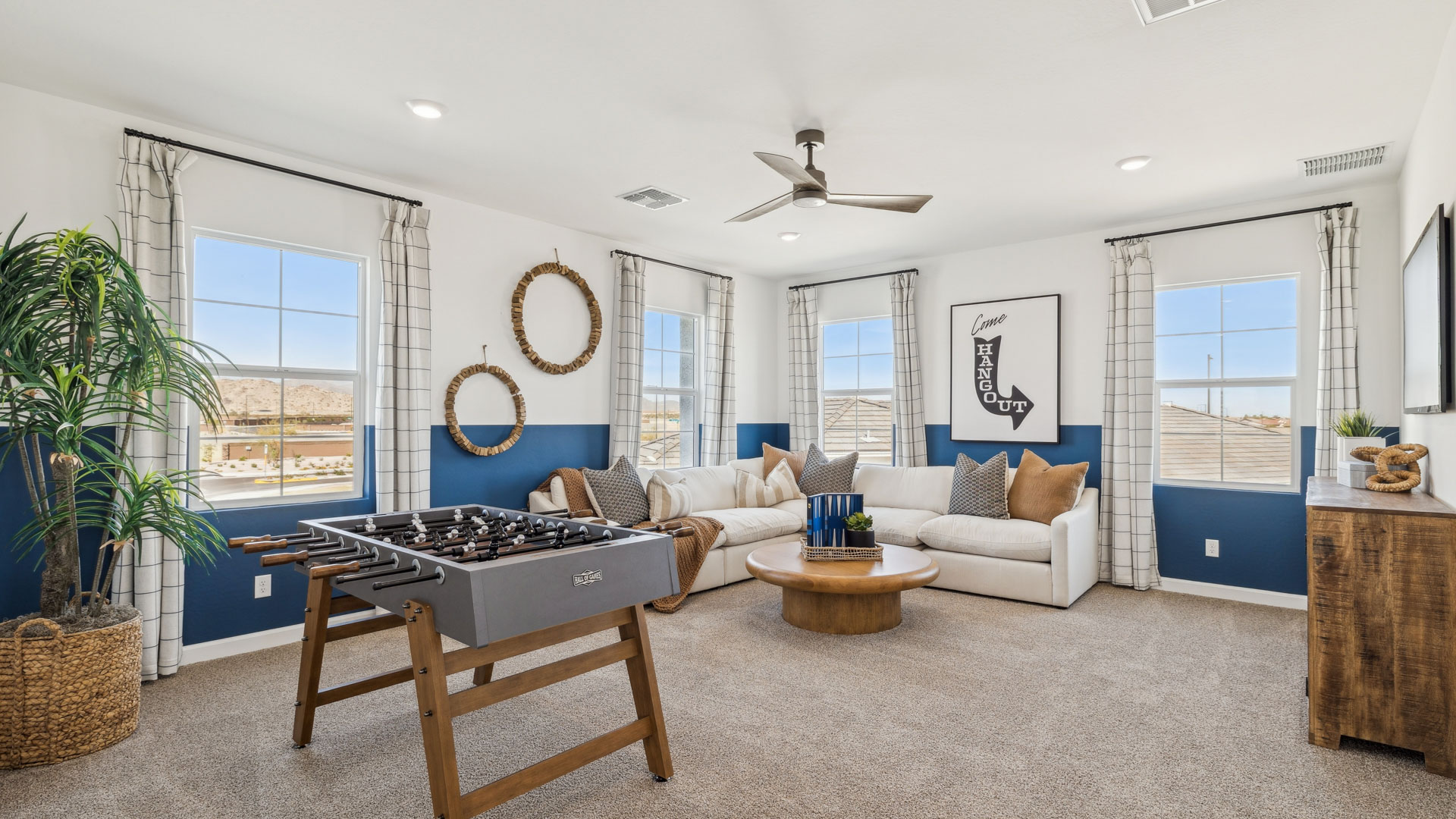 upstairs entertainment room