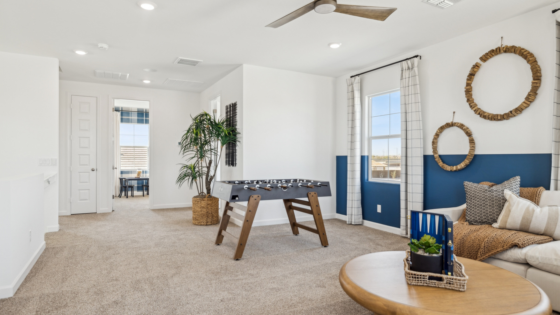 upstairs entertainment room