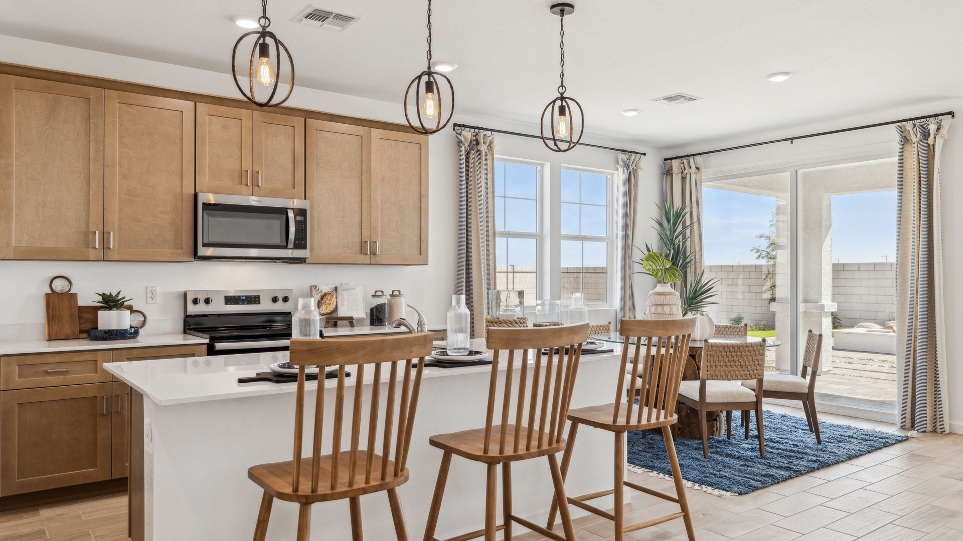 spacious kitchen with large island