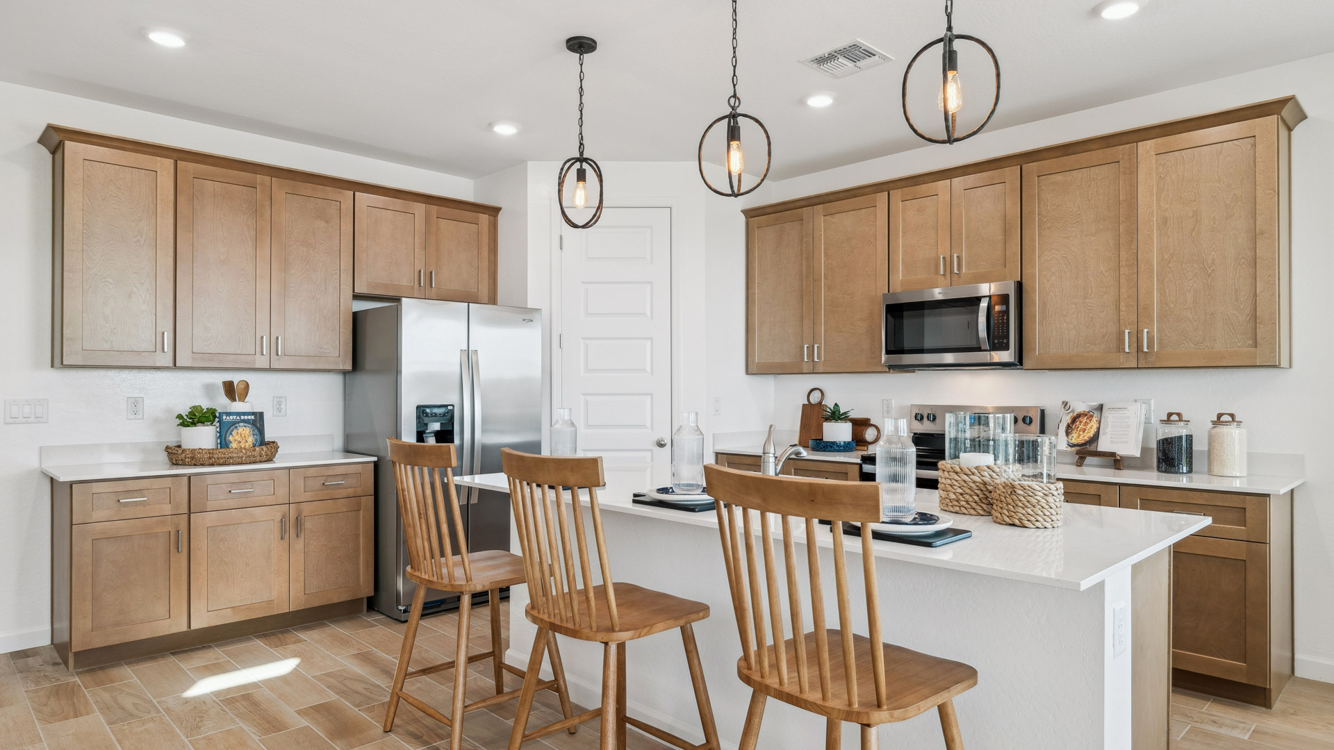 spacious kitchen with large island