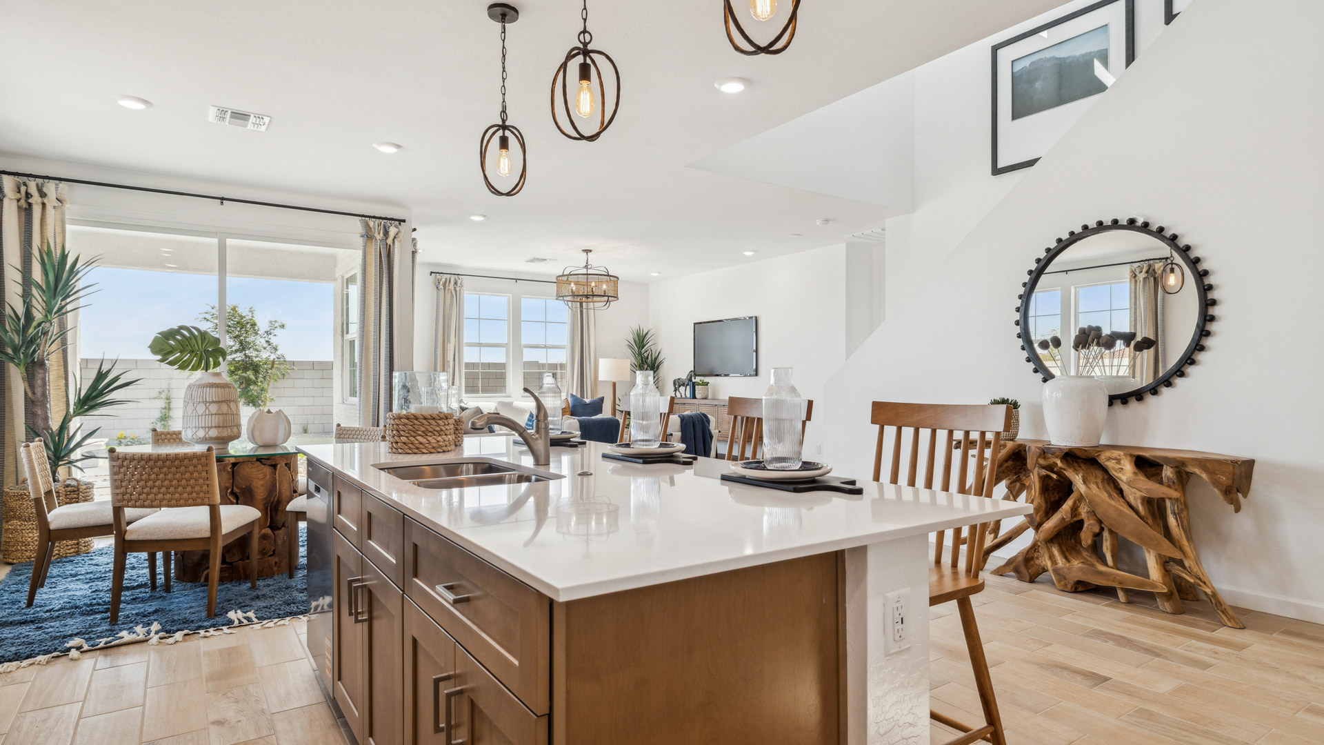 spacious kitchen with large island