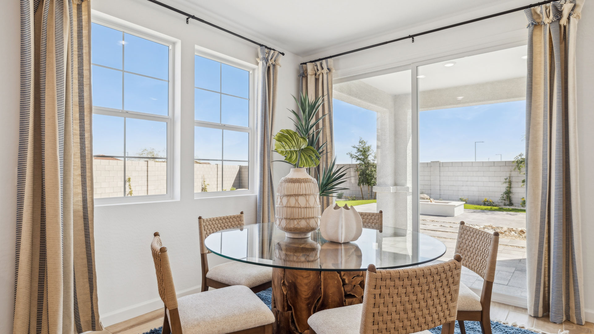 bright natural lighting dining room