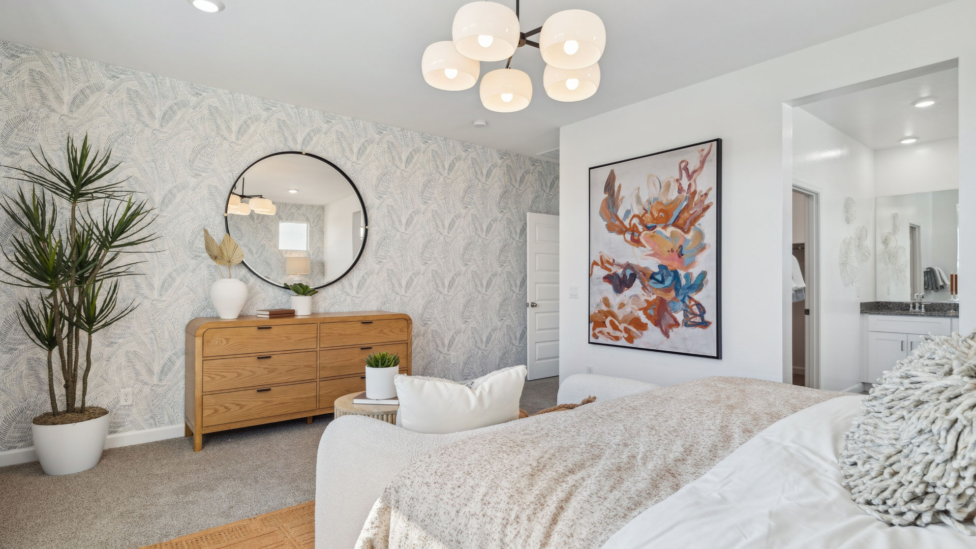 primary suite with walk in closet