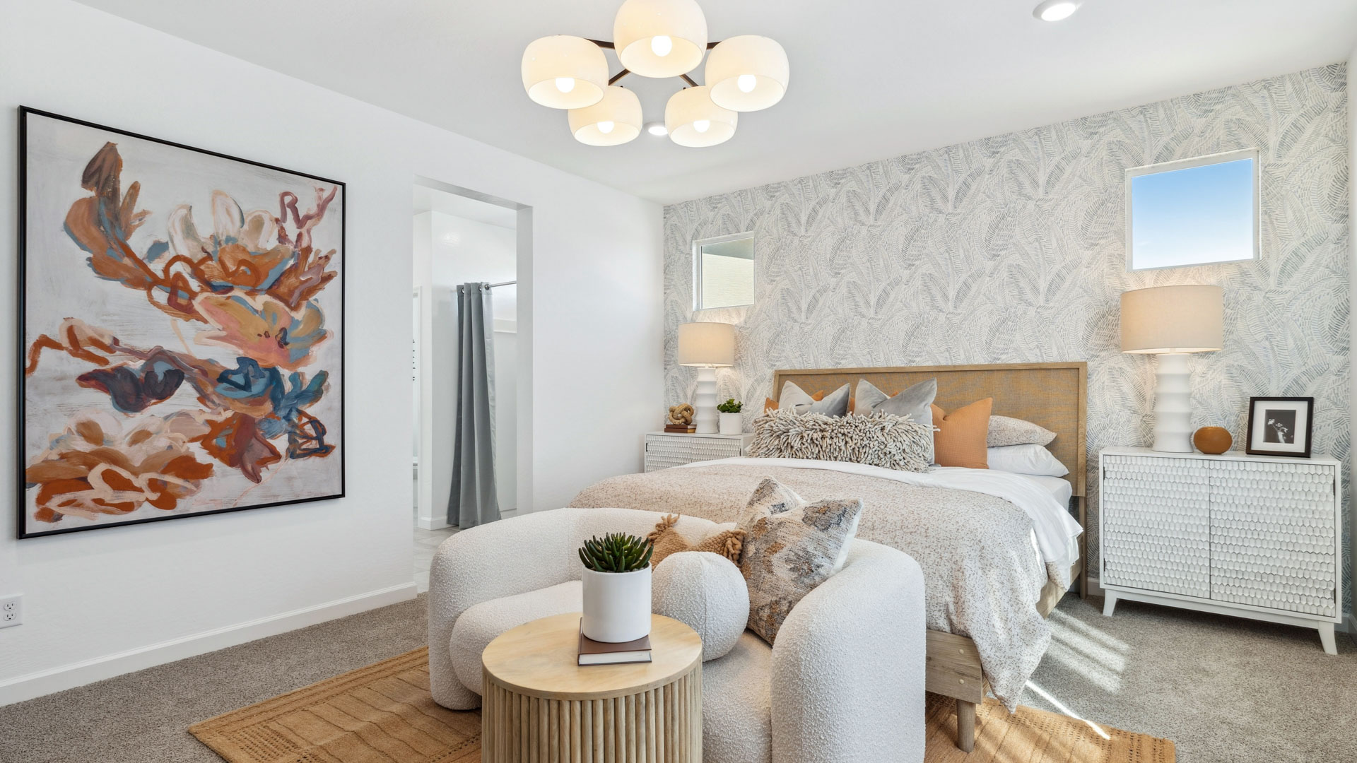 primary suite with walk in closet