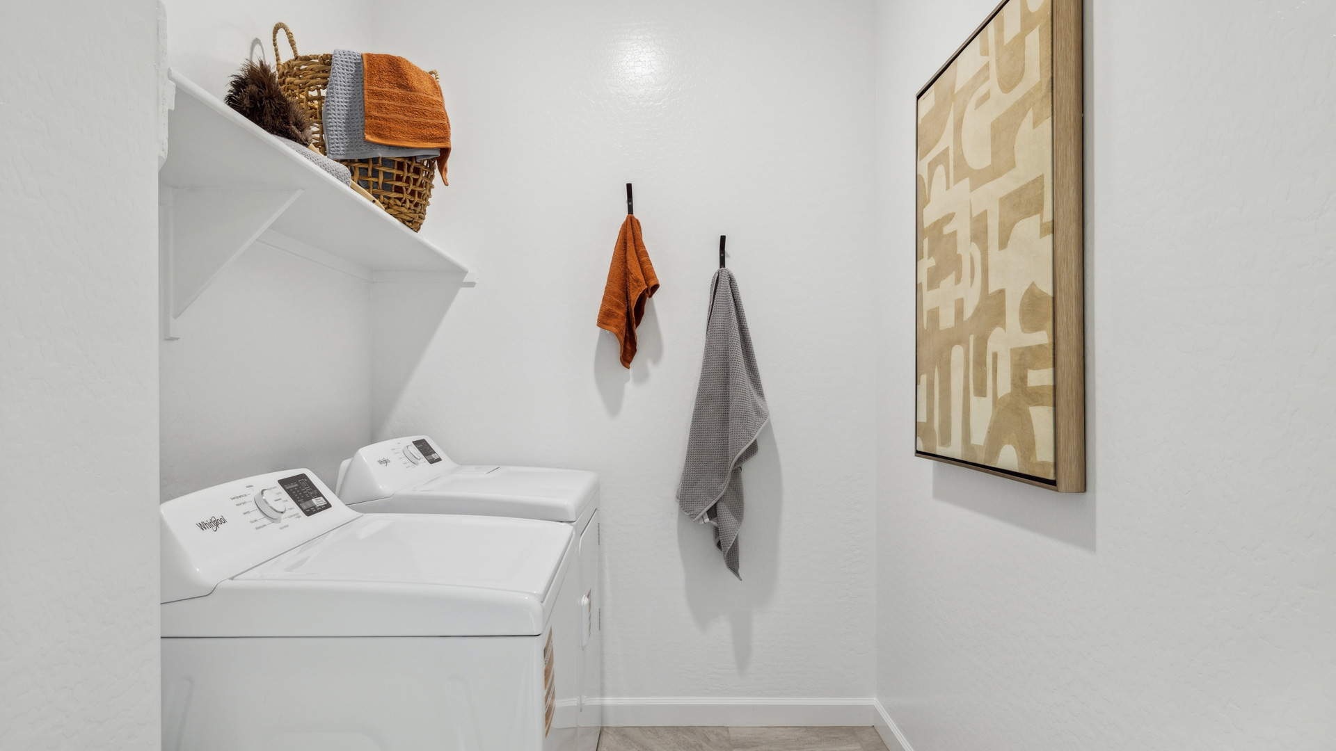 laundry room with shelving