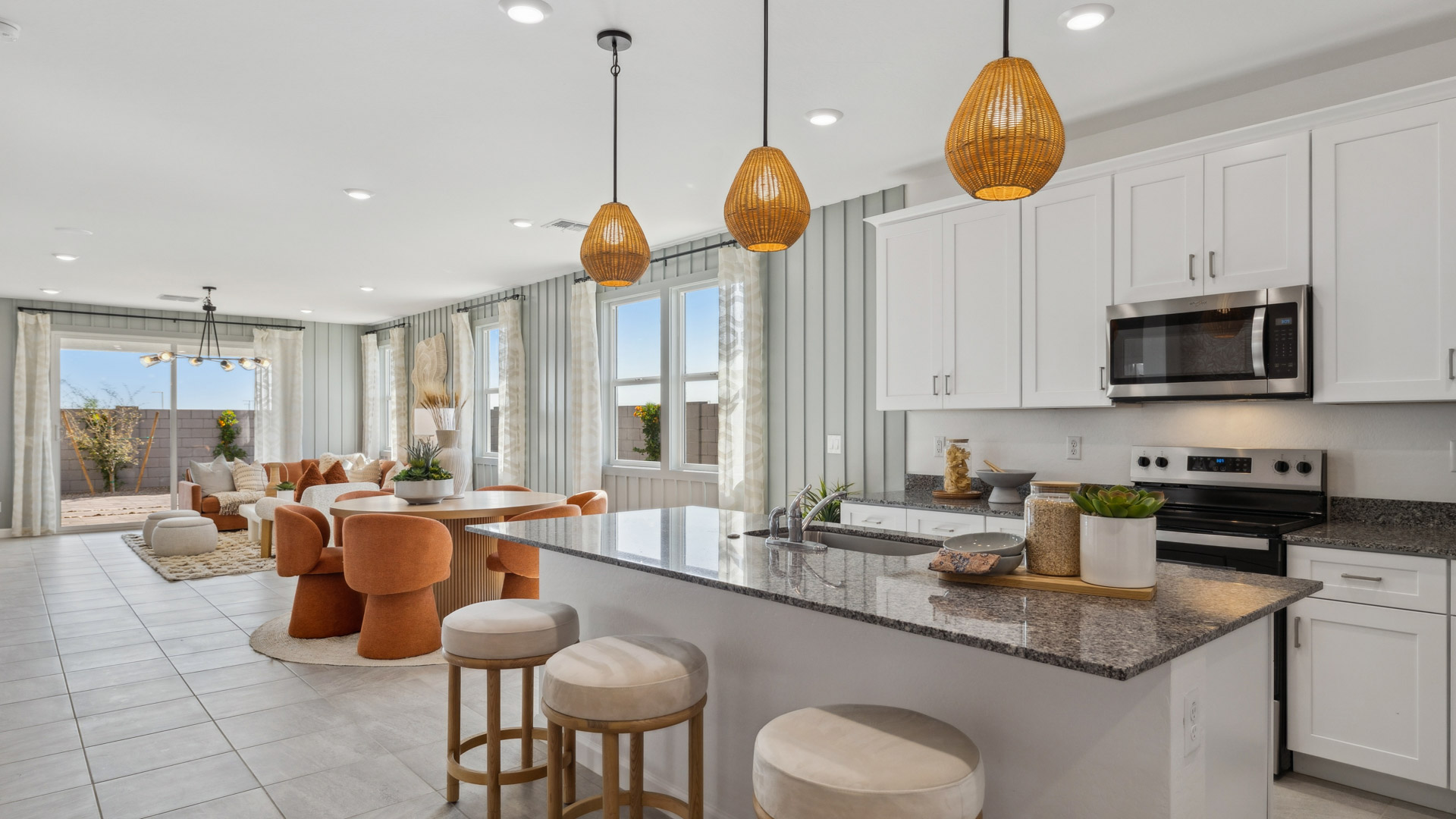 spacious kitchen with large island