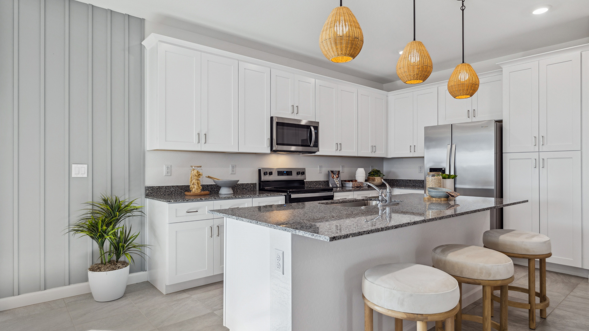 spacious kitchen with large island