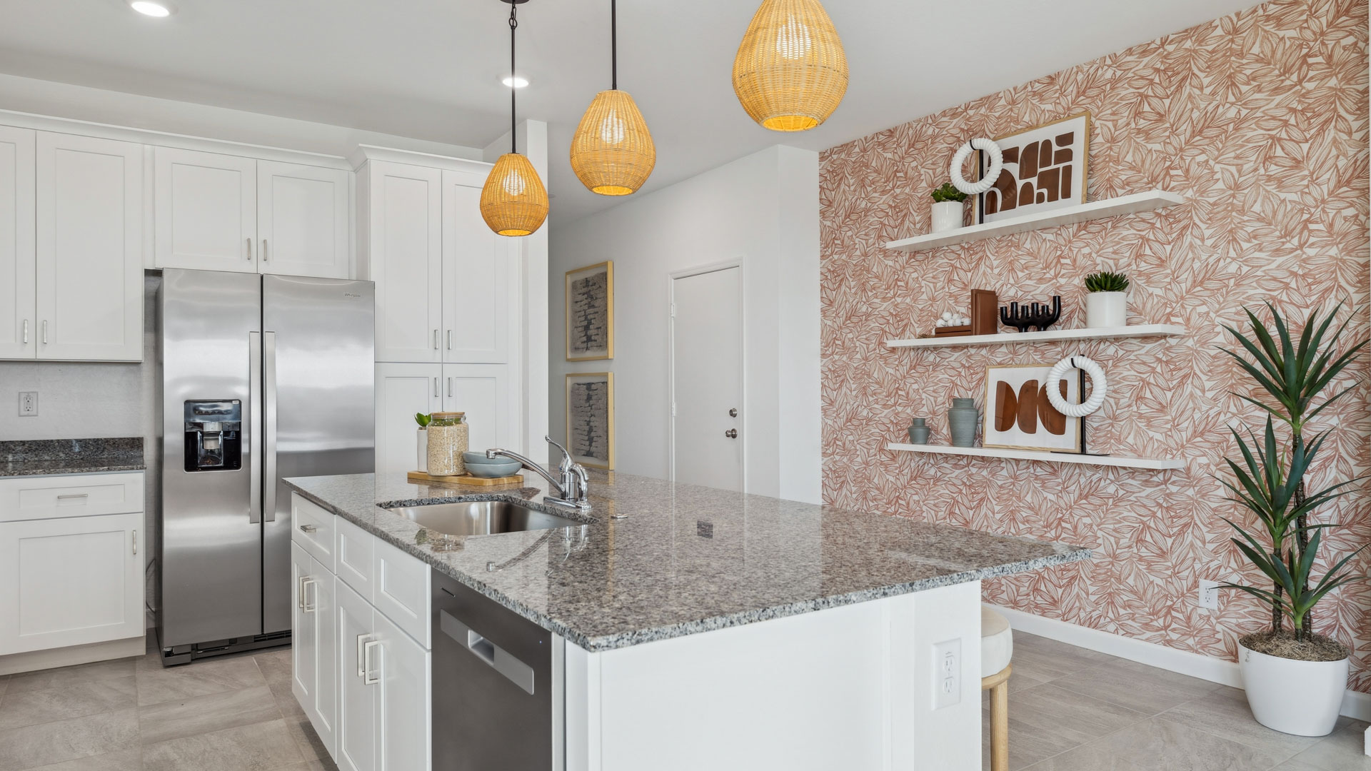 spacious kitchen with large island