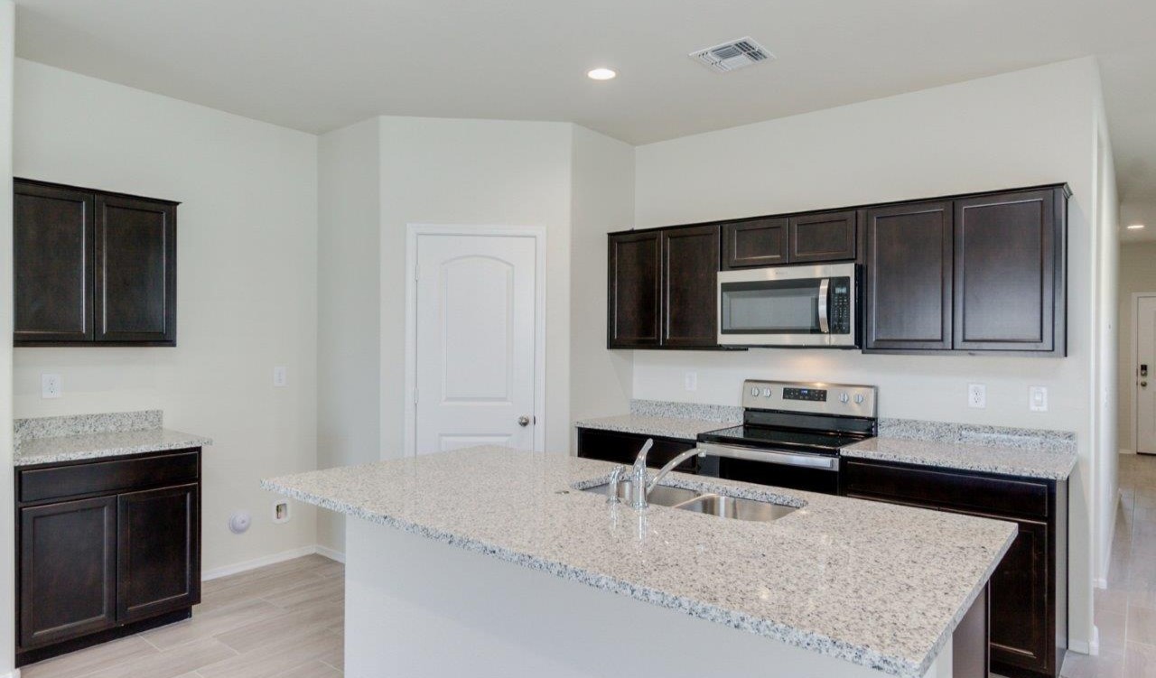 matterhorn kitchen with brown cabinets
