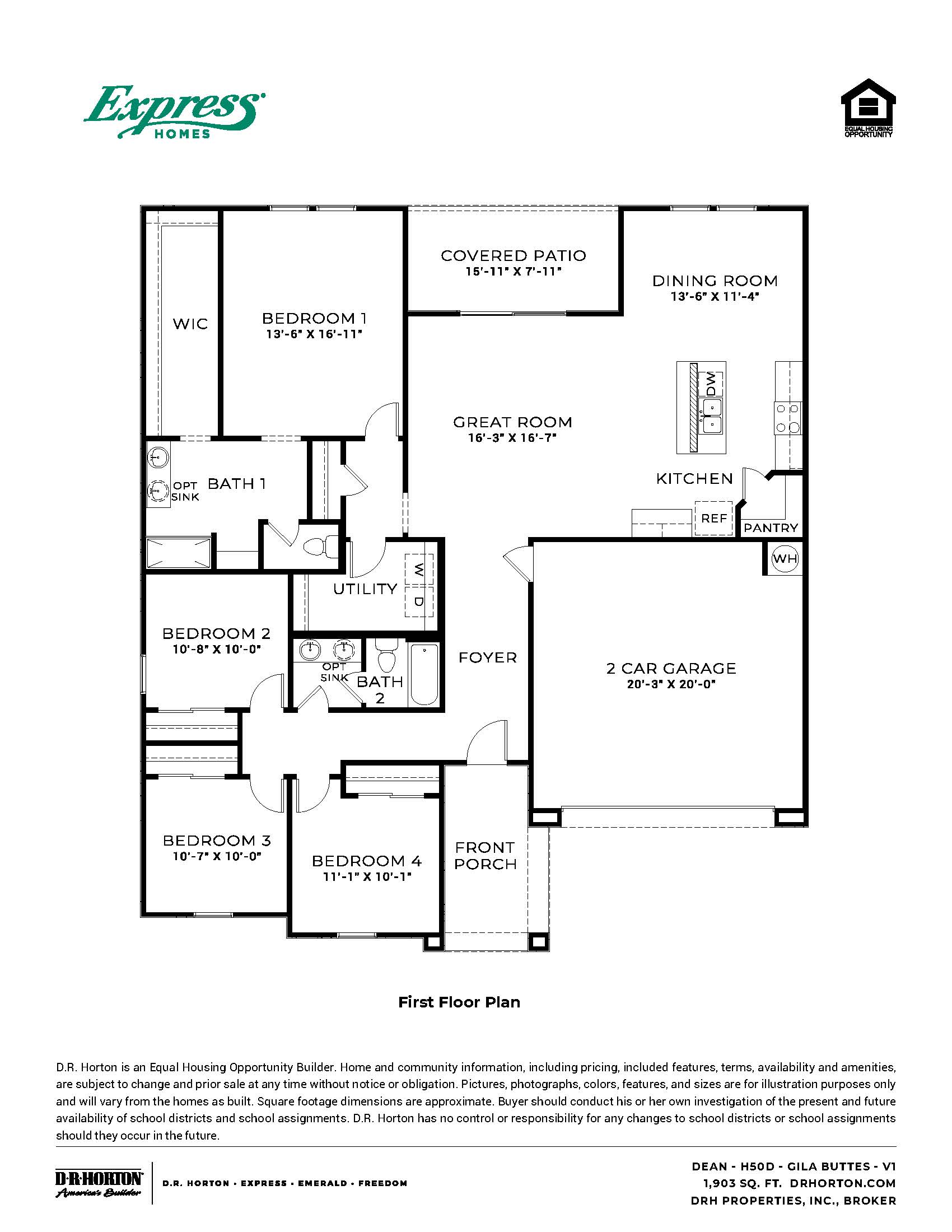 Floor Plan in Gila Buttes Casa Grande, AZ D.R. Horton