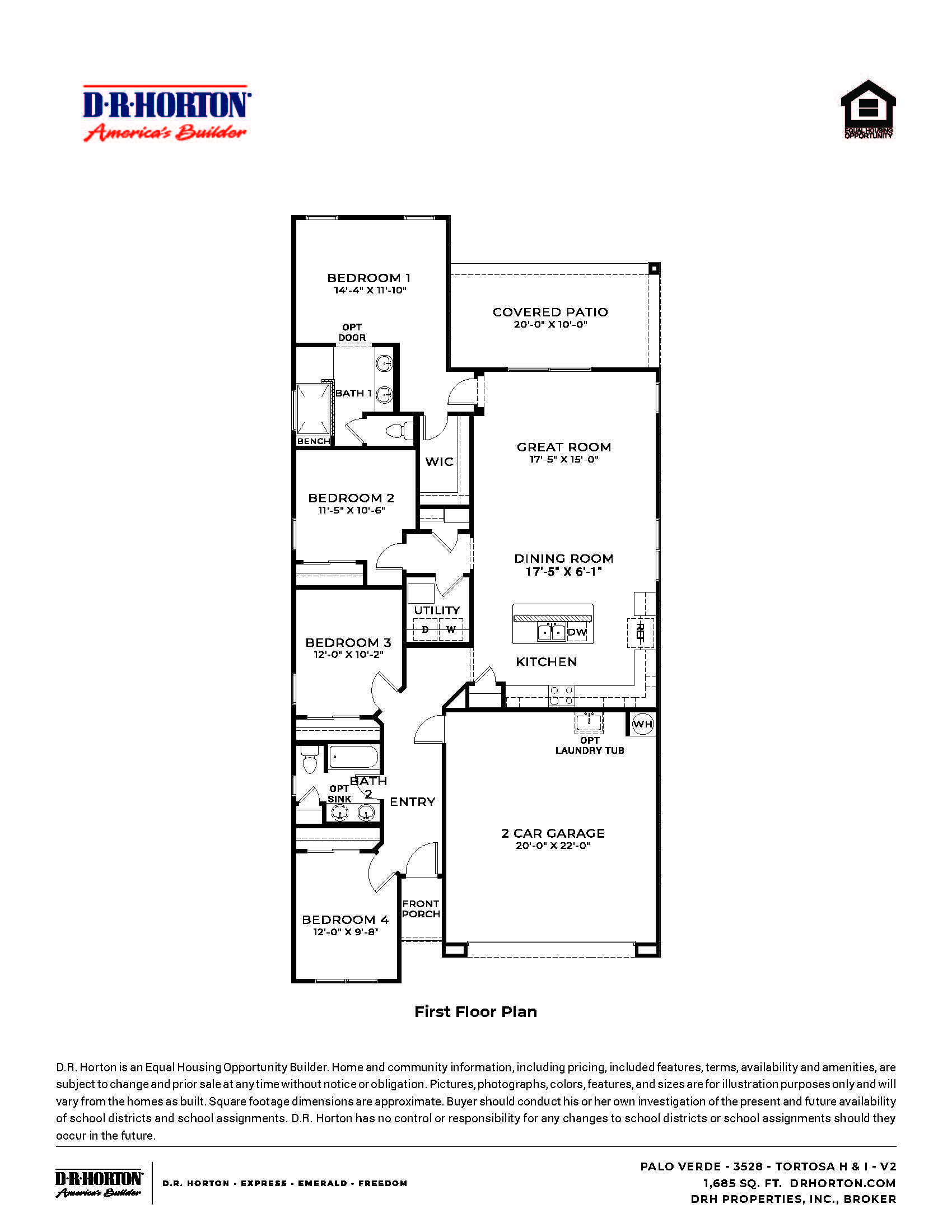 Floor Plan in Tortosa Maricopa, AZ D.R. Horton(00)