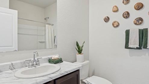A well-designed bathroom emphasizing functionality and contemporary style.