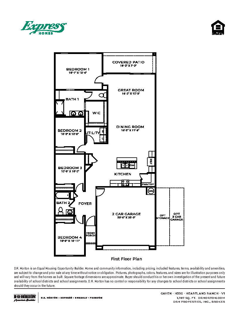Floor Plan in Heartland Ranch Coolidge, AZ D.R. Horton