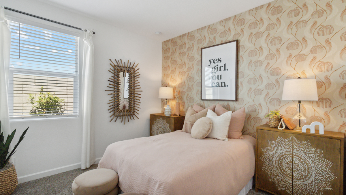 Fourth bedroom with full closet and access to shared hallway spaces