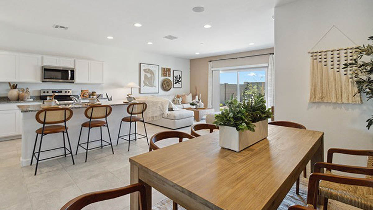 Sorrento in Maricopa dining room view at the front of the home near the foyer, garage access, home connectivity