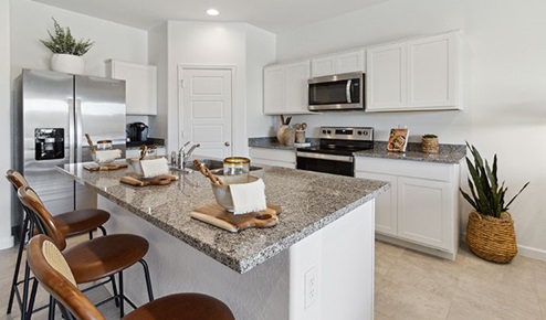Harris kitchen with white cabinets and kitchen island