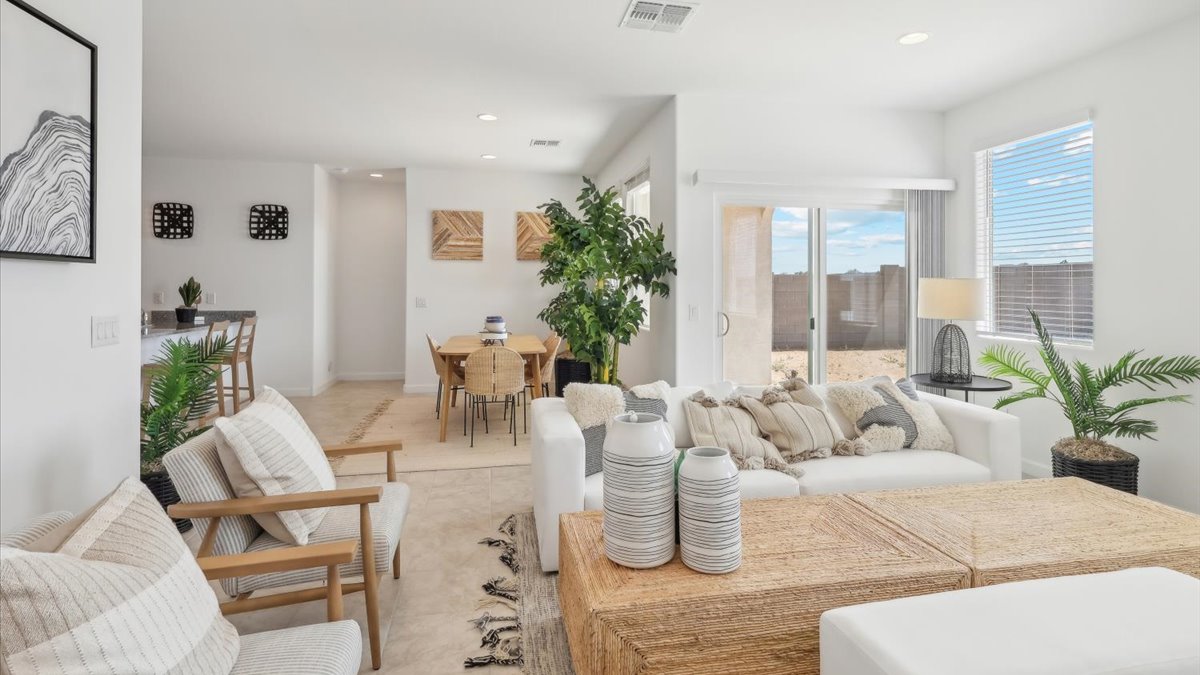 Taylor great room with sliding glass door to the backyard