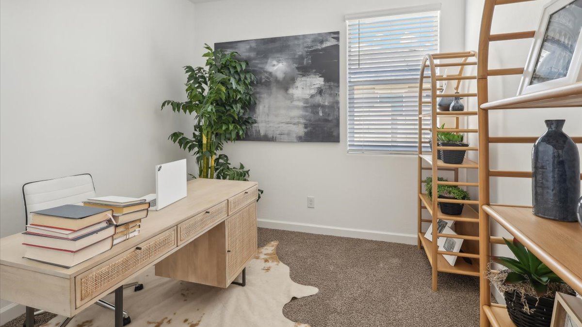 Taylor bedroom with windows and carpet flororing